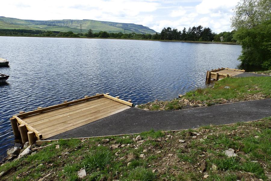 Fishing platform at Penderyn Reservoir