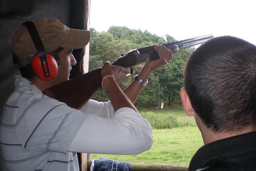 Clay pigeon shooting at Taff Valley