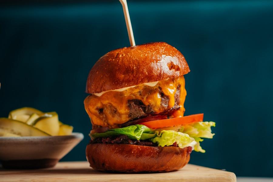 Burger at Blok restaurant