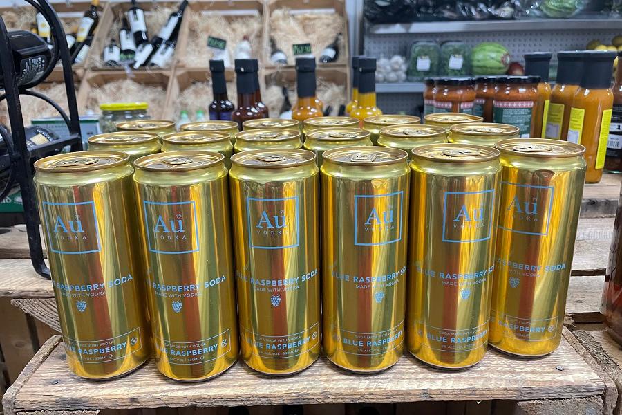 AU vodka at Cwm Farm Shop