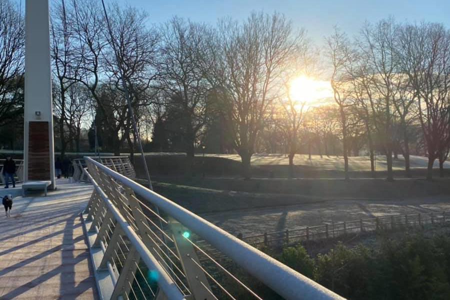 Short walk over to the park.
