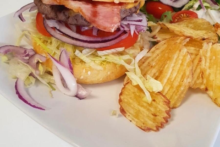 Build your own burger at the Salad and Deli Bar