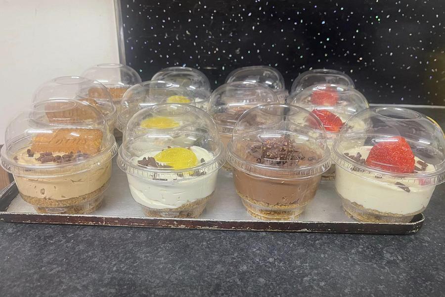 Cheesecake desserts at Rhi's Cafe