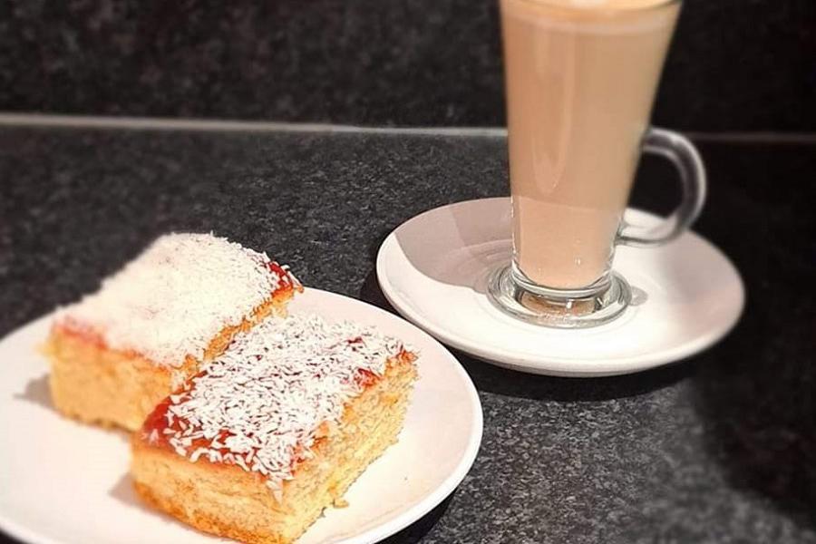 Coffee and cake at Jellyfish Cafe