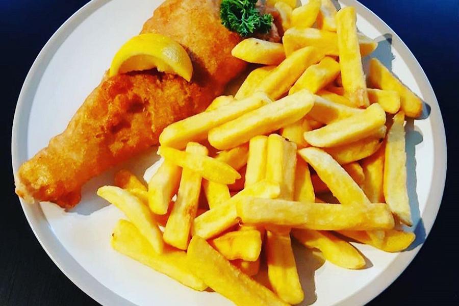 Fish and chips at the Cross Inn