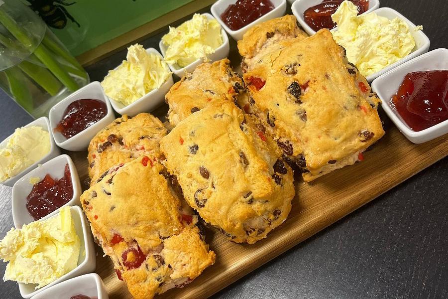 Fresh scones at The Cwtch