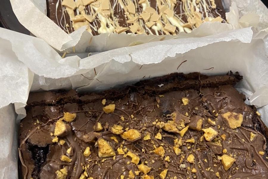 Freshly baked brownies at The Brunch Stop