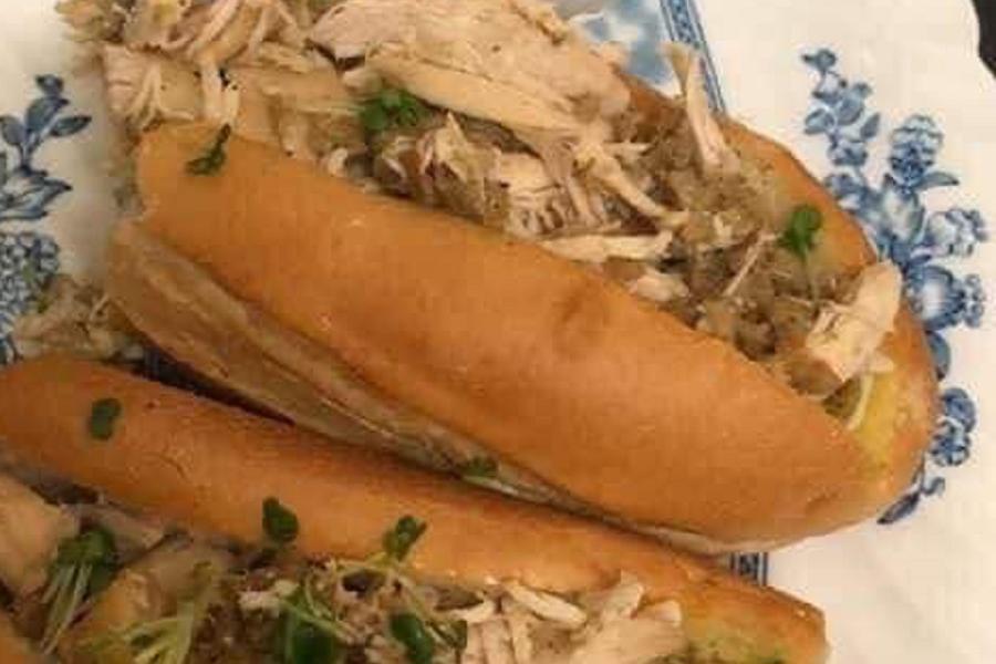 Hot meat baguettes at Lindy Lou's