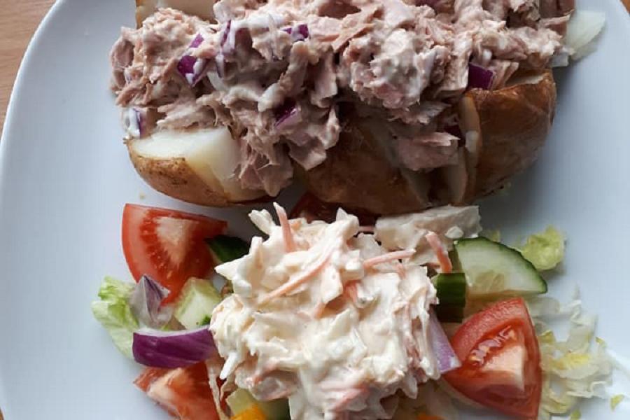 Jacket potato at the Coach House Cafe