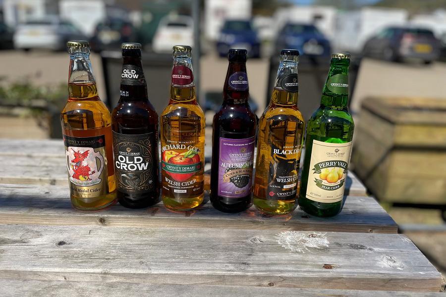 Local Gwynt Y Draig Cider at Cwm Farm Shop
