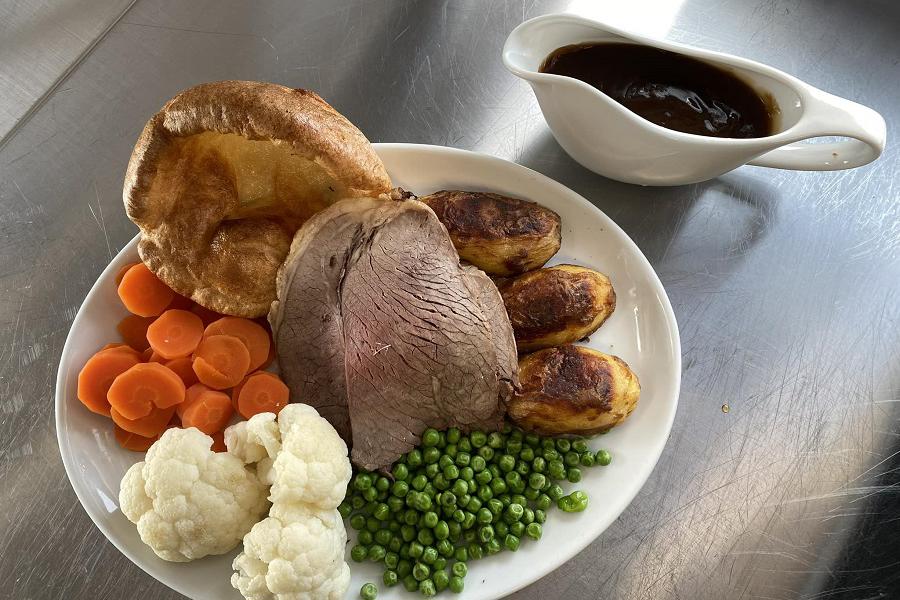 Roast dinner at Taff Caff