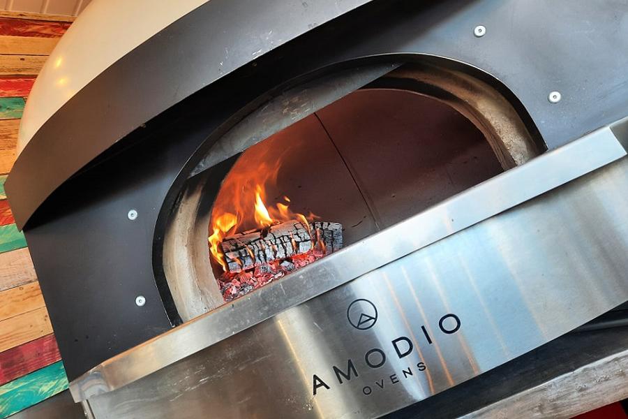 Wood-fired pizza at Little Lion