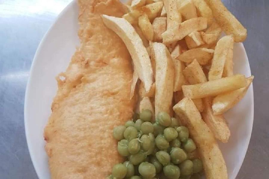 Fish and chips at Carini's