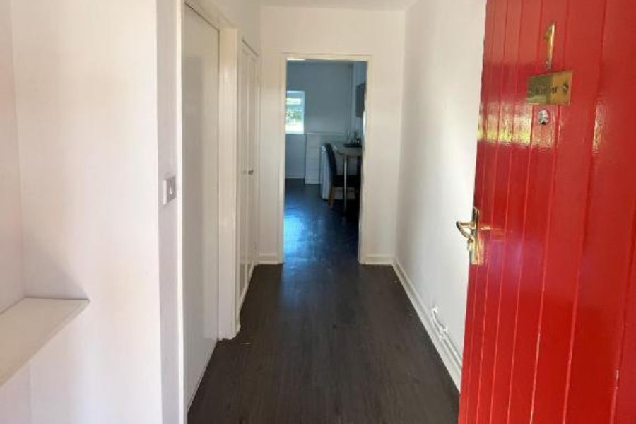 Hotel room corridor