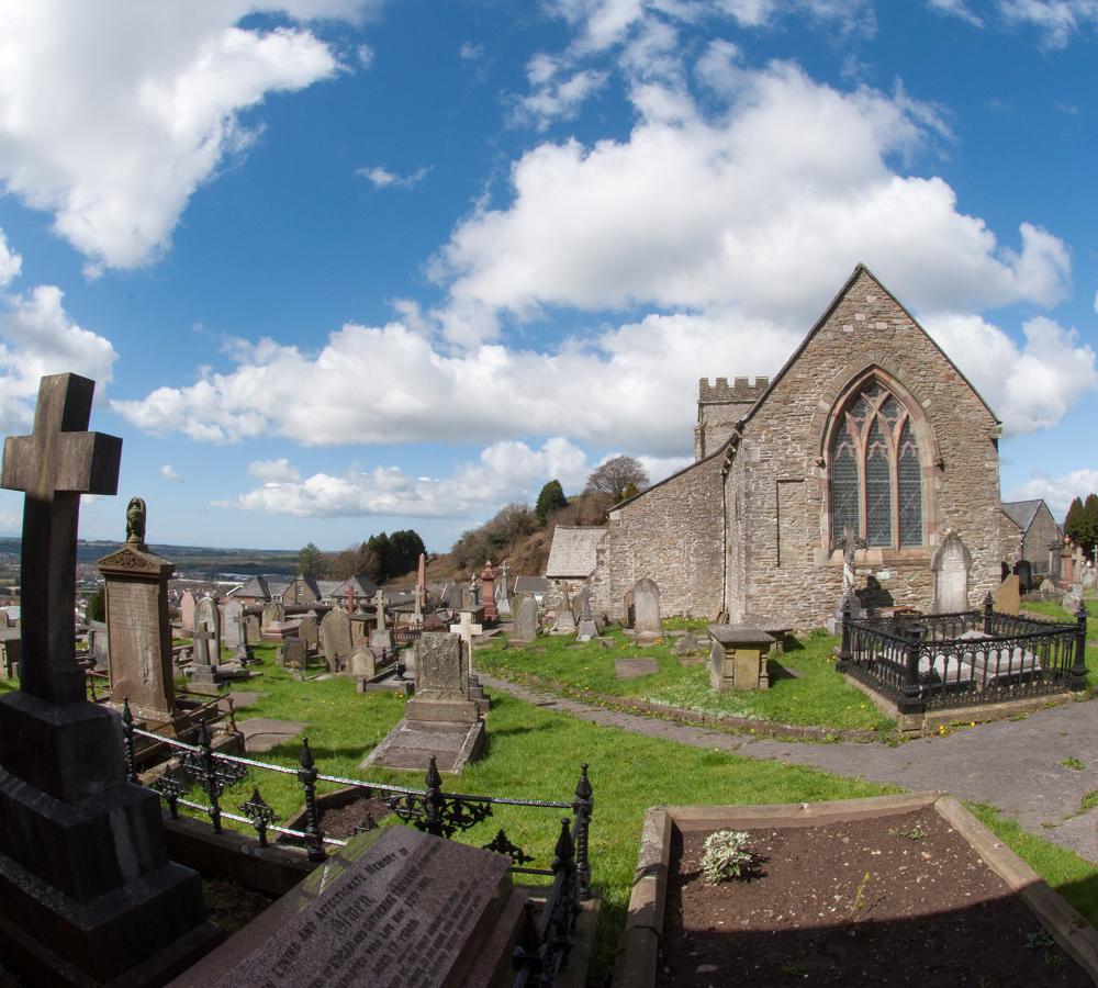 Llantrisant Church in the sunshine