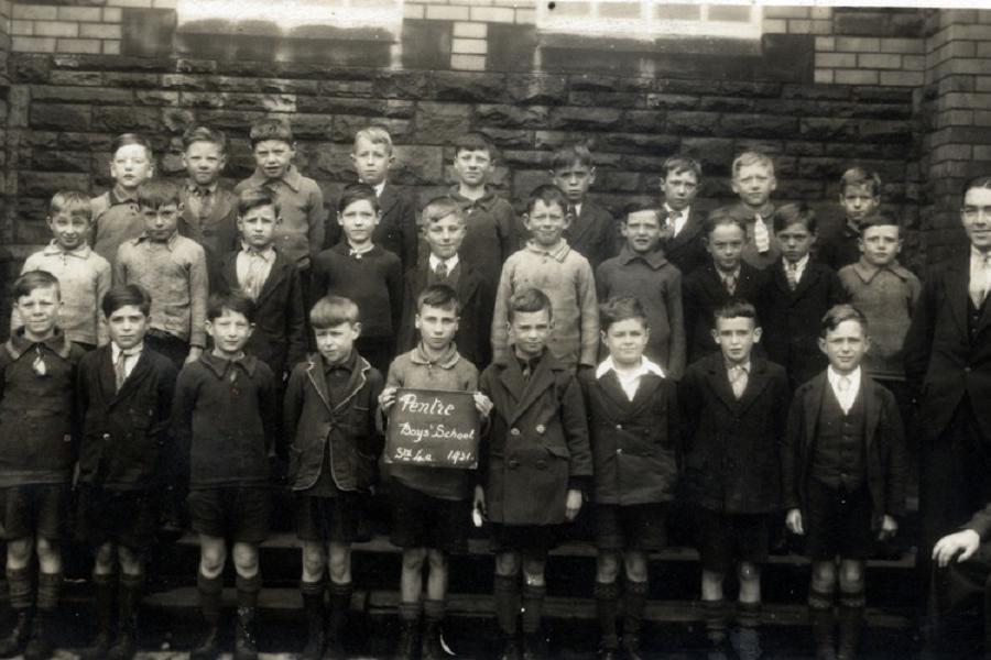 Pupils at the former Pentre Boys School, now home to the Old School Tea Room