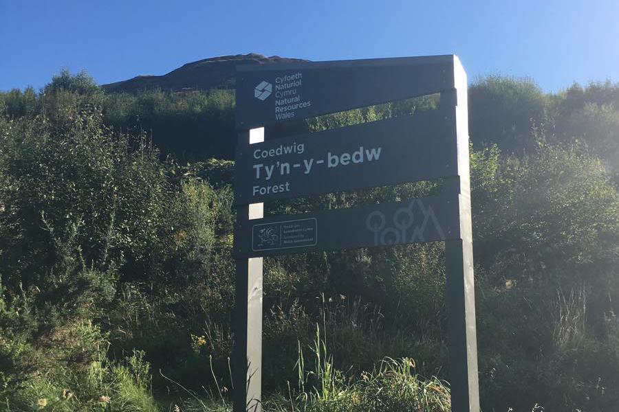 Entrance to Ty'n y Bedw Forest