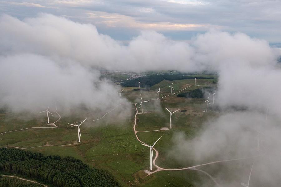 Taff Ely Wind Farm from the air. Picture by Adam John