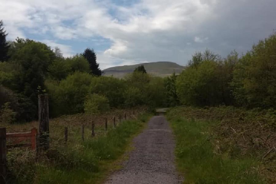 View of the Bwlch Mountain from the Cwmparc Pathway of Hope
